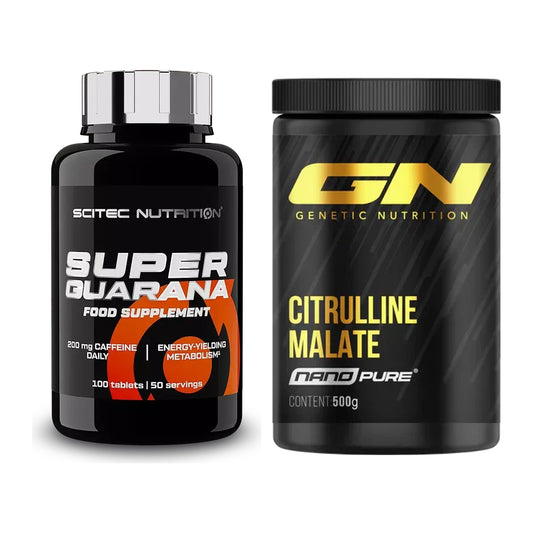 Trainings-Set: Scitec Super Guarana 100 Tabl. + GN Citrulline Malate – alle enthaltenen Artikel