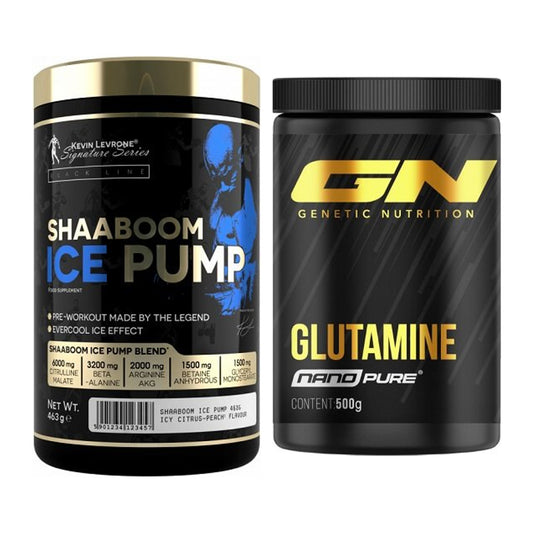 Trainings-Set: Kevin Levrone Shaaboom Ice + GN Nano Pure Glutamine – alle enthaltenen Artikel