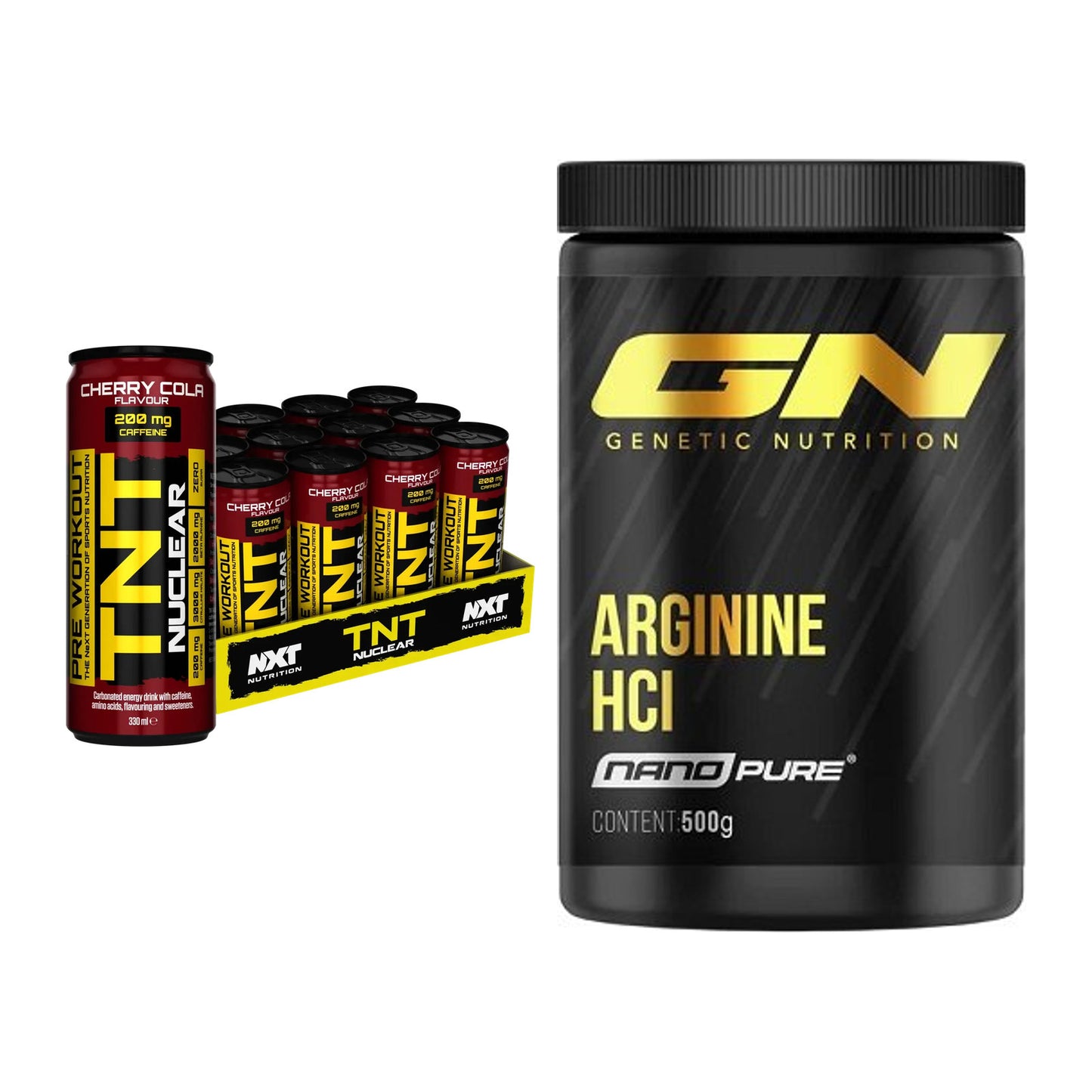Trainings-Set: NXT Nutrition TNT NUCLEAR + GN Arginine HCL Nano Pure – alle enthaltenen Artikel