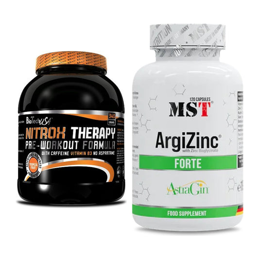 Trainings-Set: BioTech NitroX Therapy + MST ArgiZinc Forte – alle enthaltenen Artikel