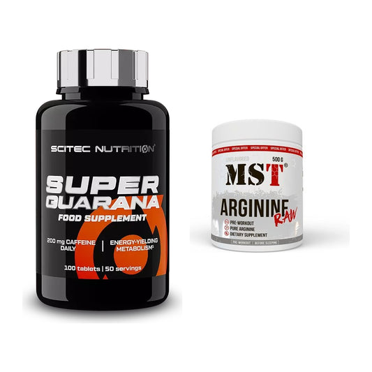 Trainings-Set: Scitec Super Guarana 100 Tabl. + MST Arginine RAW – alle enthaltenen Artikel