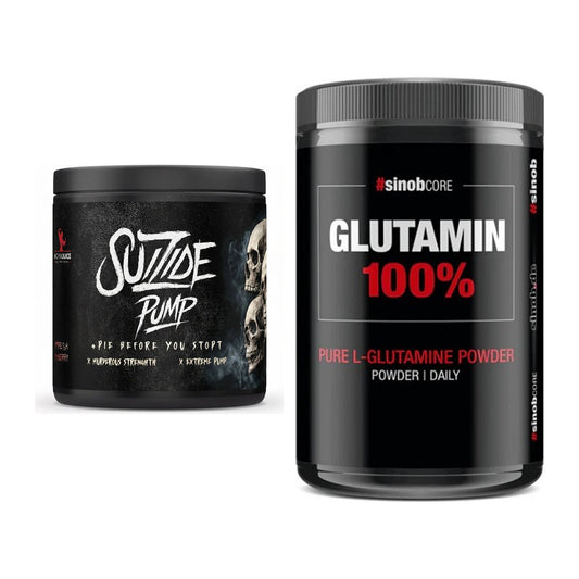 Trainings-Set: #GYMJUICE SUIZIDE PUMP + Sinob Core L-Glutamin – alle enthaltenen Artikel