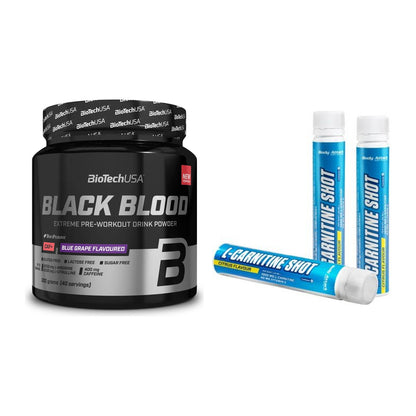 Trainings-Set: BioTech Black Blood CAF + Body Attack L-Carnitine – alle enthaltenen Artikel