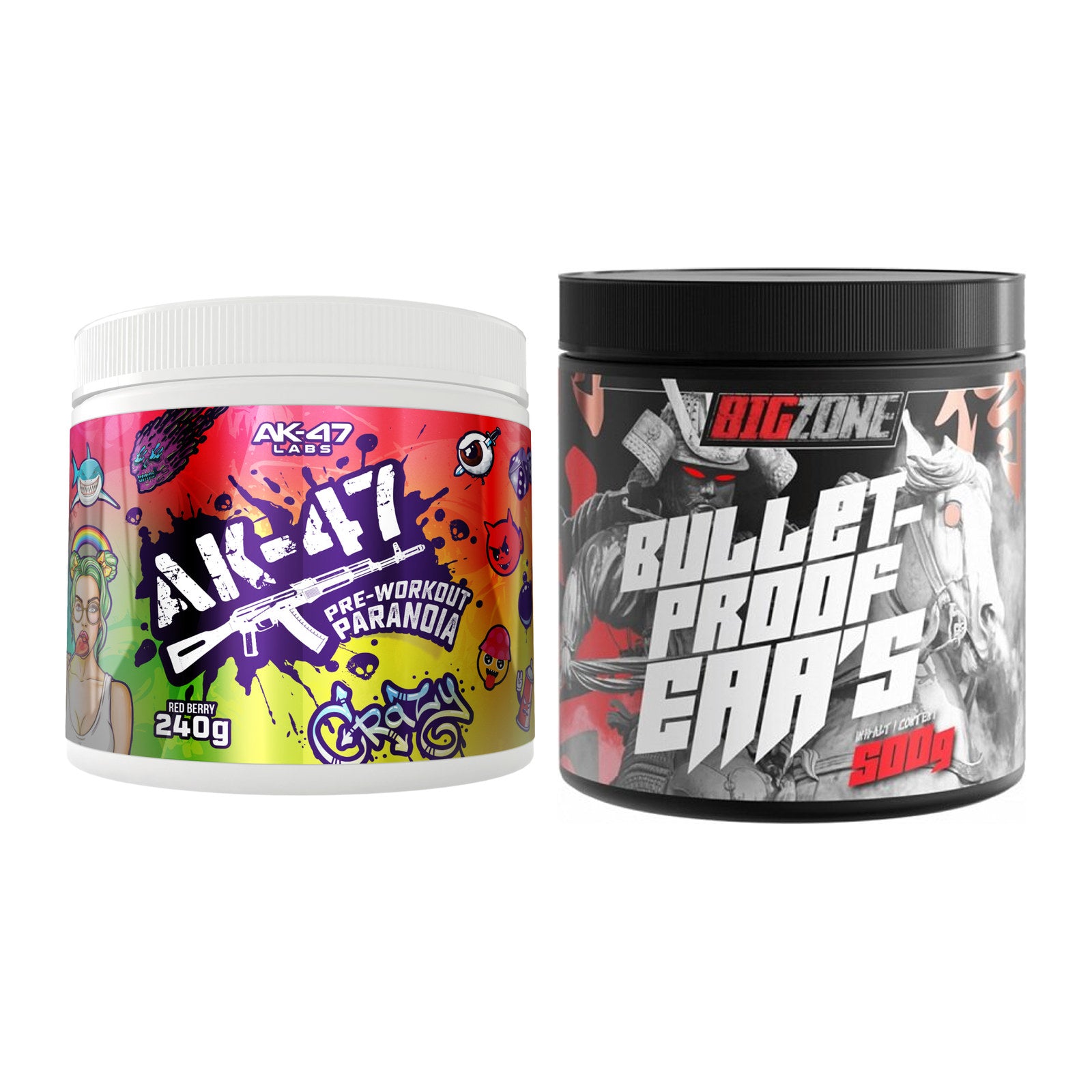 Trainings-Set: AK47 Labs Pre-Workout + Big Zone Bulletproof EAA's – alle enthaltenen Artikel