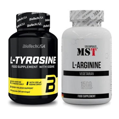 Trainings-Set: BioTech Tyrosine + MST L-Arginine 120 Kaps. – alle enthaltenen Artikel