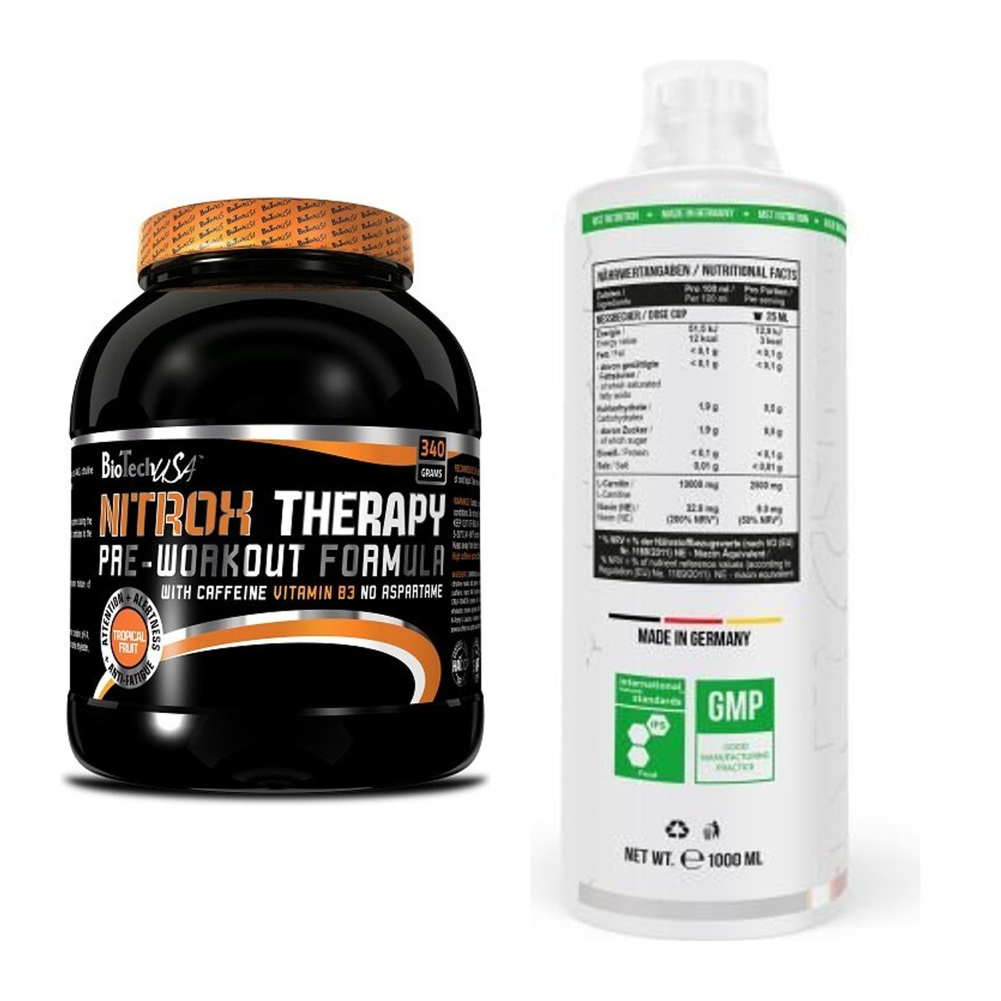 Trainings-Set: BioTech NitroX Therapy + MST L-Carnitine 100.000 – alle enthaltenen Artikel