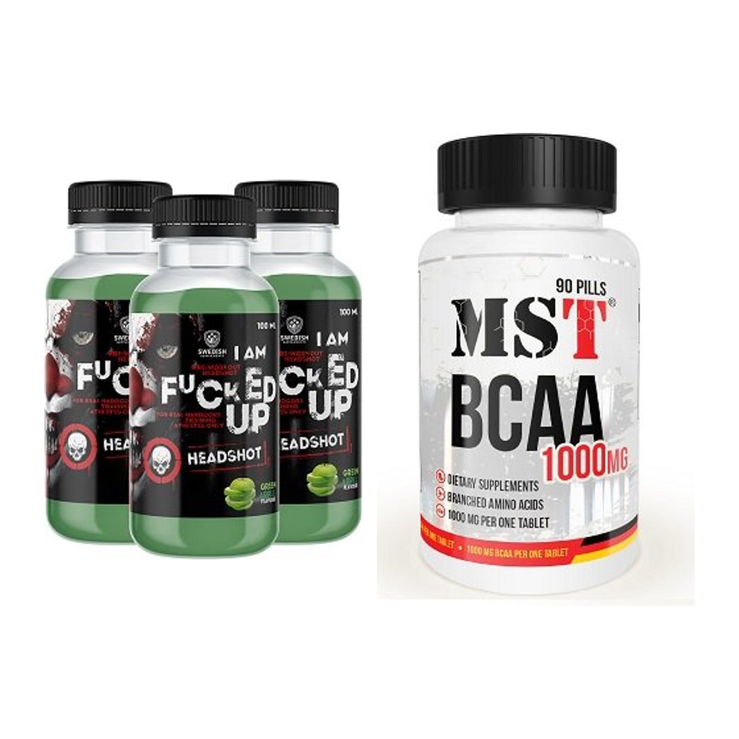 Trainings-Set: Swedish Supplements Fucked + MST BCAA 1000 (90 Tabl.) – alle enthaltenen Artikel