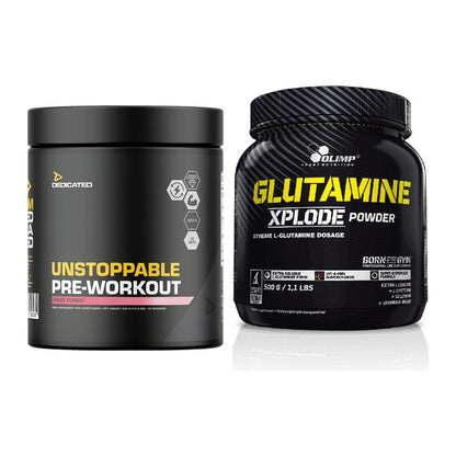 Trainings-Set: Dedicated Unstoppable + Olimp L-Glutamine Xplode 500g – alle enthaltenen Artikel