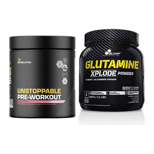 Trainings-Set: Dedicated Unstoppable + Olimp L-Glutamine Xplode 500g – alle enthaltenen Artikel
