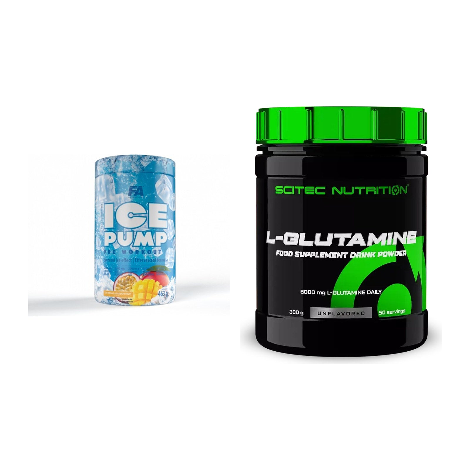 Trainings-Set: FA Nutrition ICE Pump Pre-Workout + Scitec L-Glutamin – alle enthaltenen Artikel