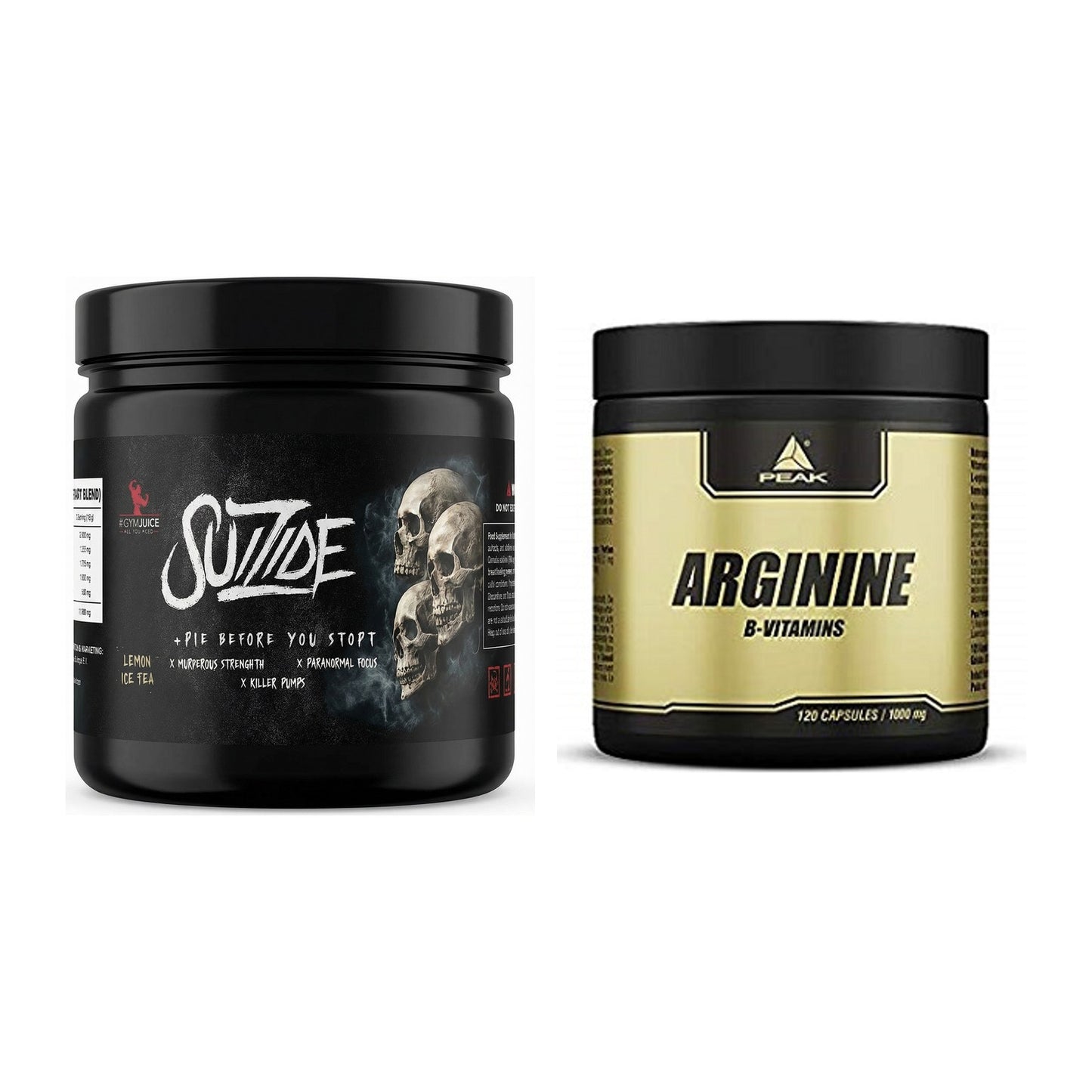 Trainings-Set: #GYMJUICE SUIZIDE Booster + Peak Arginin – alle enthaltenen Artikel