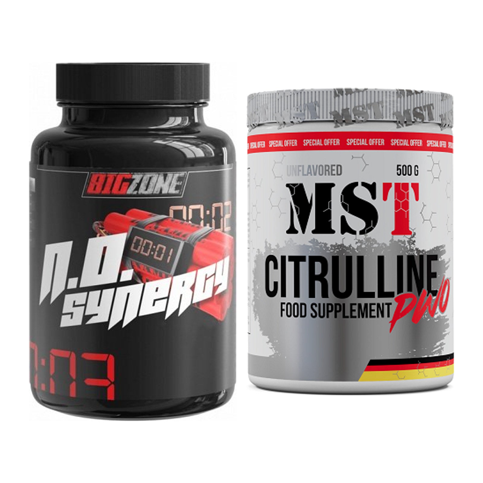 Trainings-Set: Big Zone N.O Synergy + MST Citrulline Malat 500g – alle enthaltenen Artikel