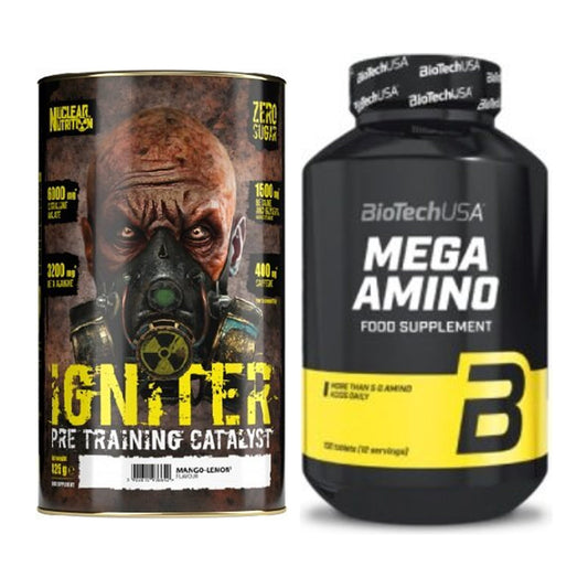 Trainings-Set: Nuclear Nutrition IGNITER Booster + BioTech Mega Amino – alle enthaltenen Artikel
