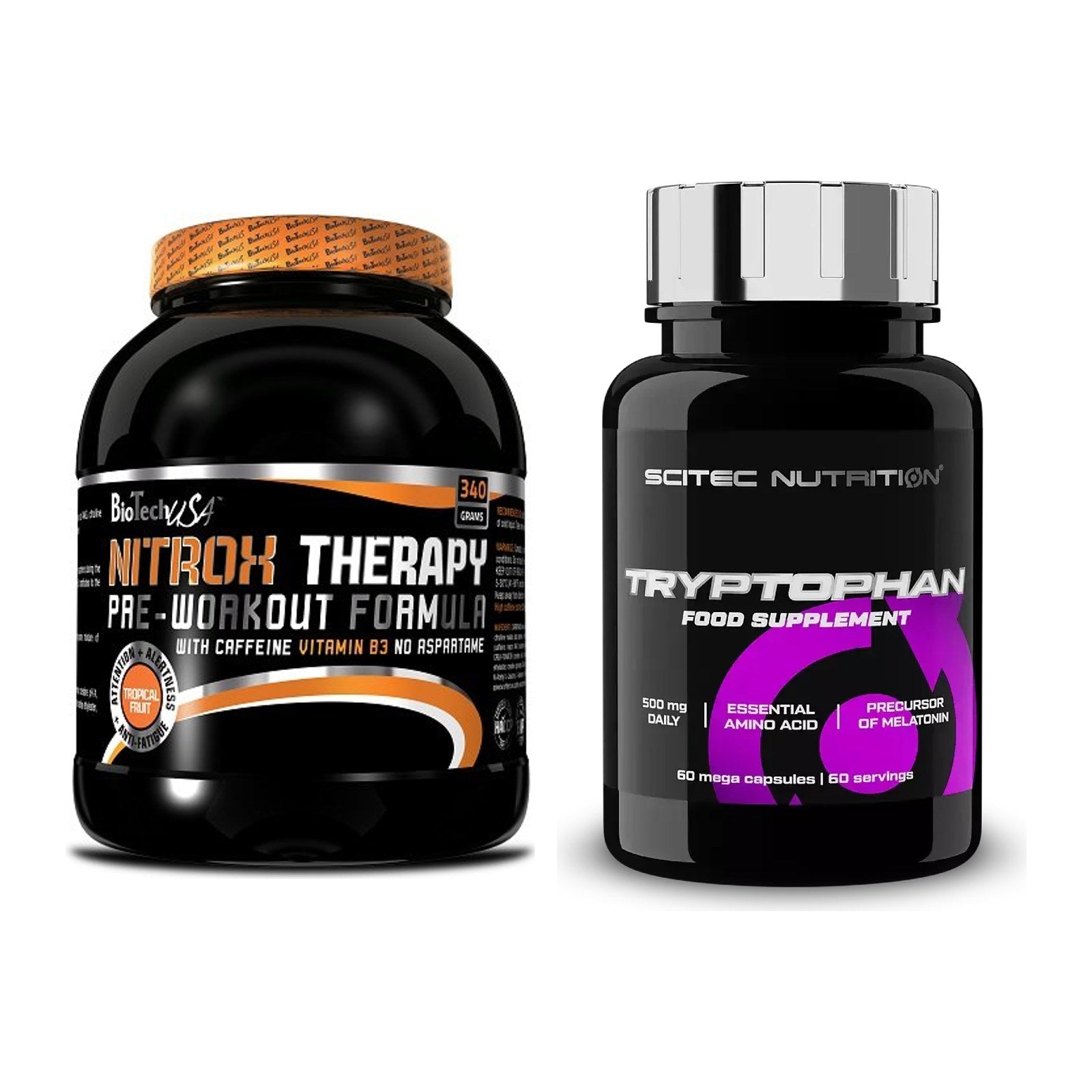 Trainings-Set: BioTech NitroX Therapy + Scitec Tryptophan – alle enthaltenen Artikel