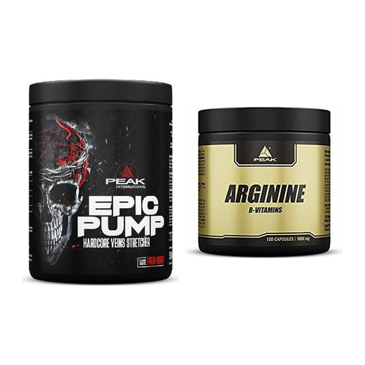 Peak Trainings-Set: EPIC Pump 500g (Fresh Berry) + Arginin – alle enthaltenen Artikel
