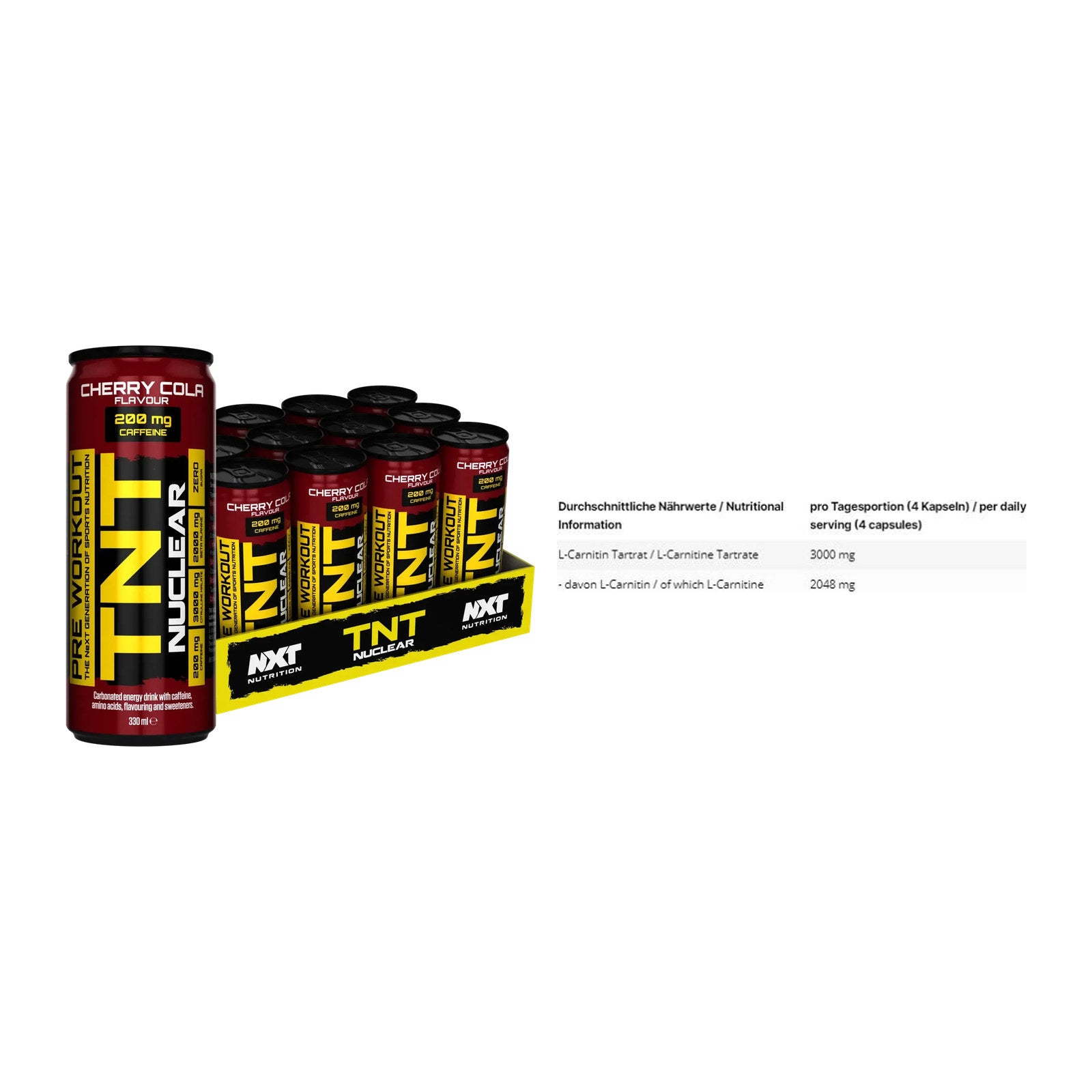 Trainings-Set: NXT Nutrition TNT NUCLEAR + INLEAD L-Carnitine Tartrate – alle enthaltenen Artikel