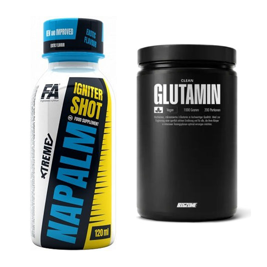 Trainings-Set: FA Nutrition Xtreme Napalm Igniter + Big Zone Glutamin – alle enthaltenen Artikel