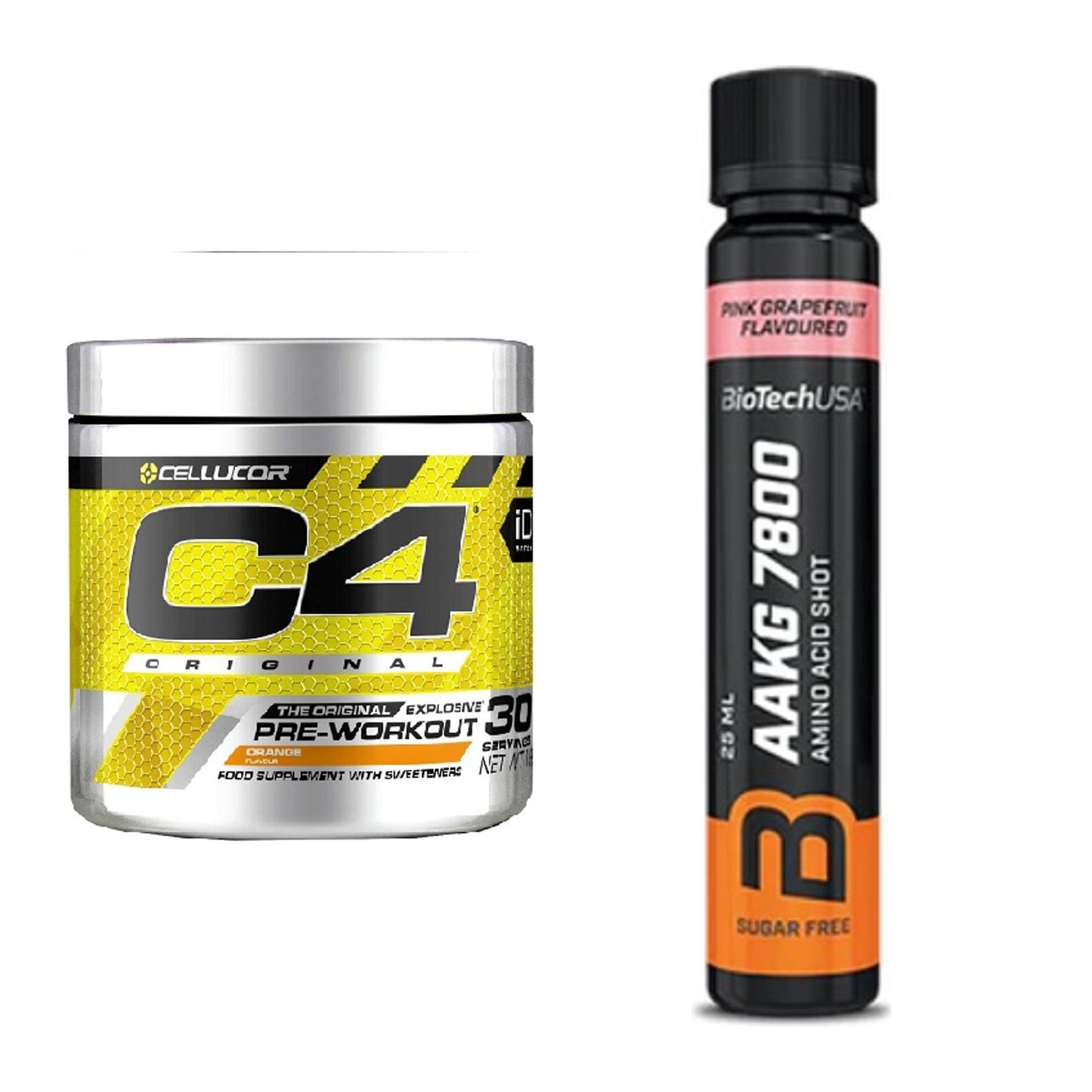 Trainings-Set: Cellucor C4 Original 30Serv. + BioTech AAKG 7800 – alle enthaltenen Artikel