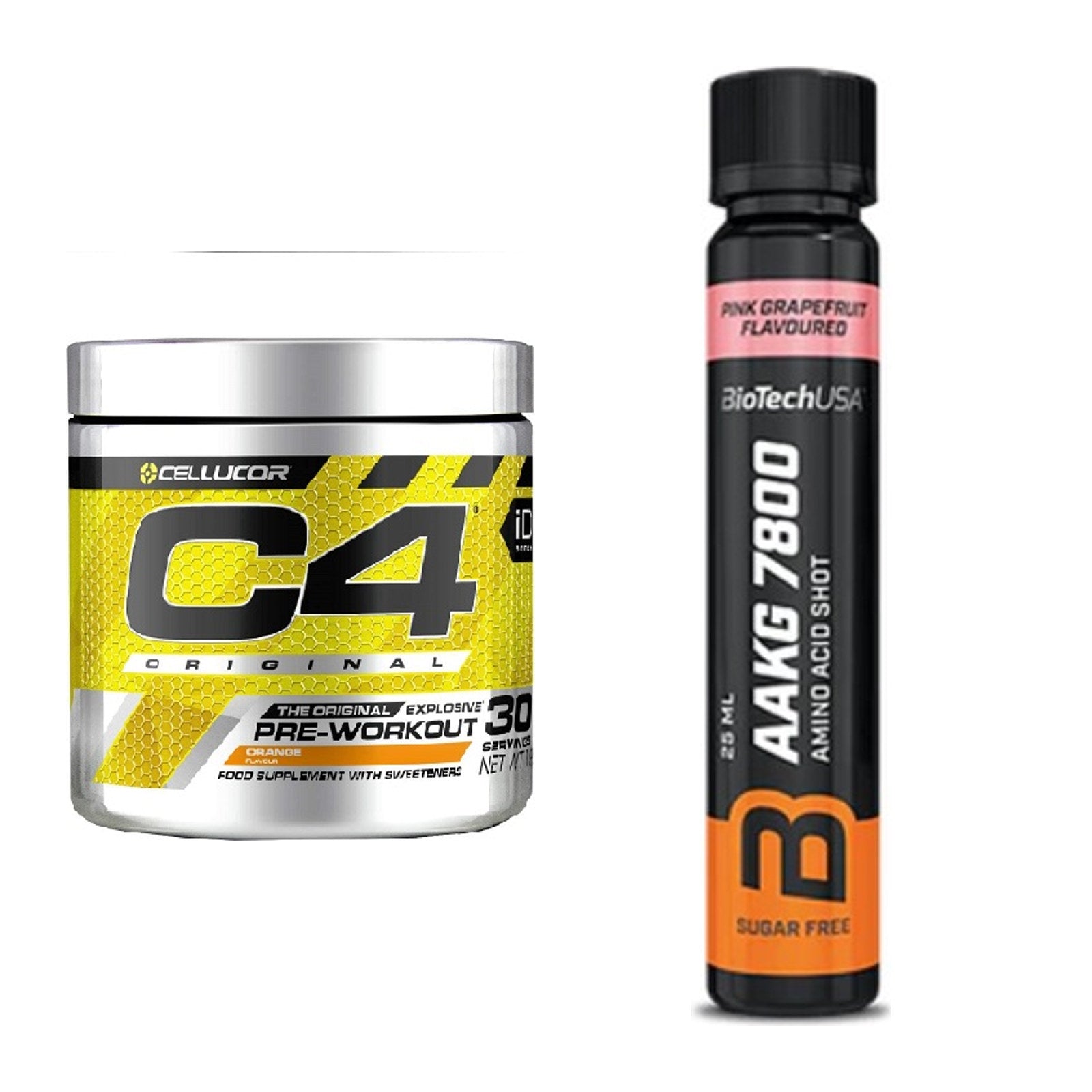 Trainings-Set: Cellucor C4 Original 30Serv. + BioTech AAKG 7800 – alle enthaltenen Artikel