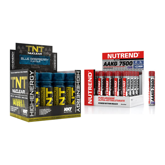 Trainings-Set: NXT Nutrition TNT Nuclear + Nutrend AAKG 7500 Shots – alle enthaltenen Artikel