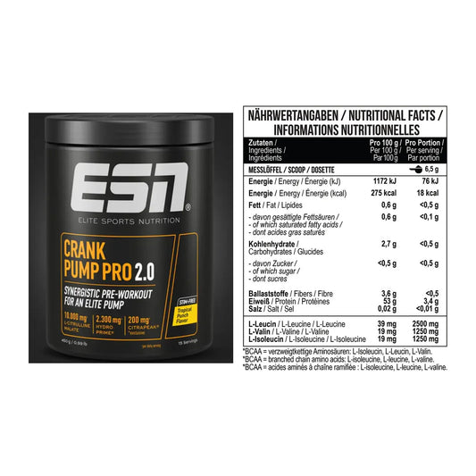 Trainings-Set: ESN Crank Pump Pro 2.0 + MST BCAA Zero – alle enthaltenen Artikel