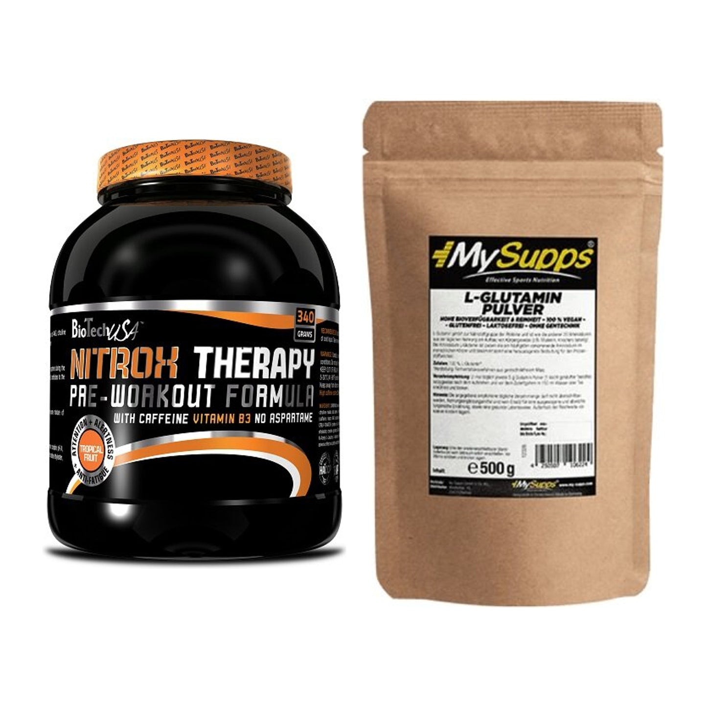 Trainings-Set: BioTech NitroX Therapy + MySupps Glutamine – alle enthaltenen Artikel