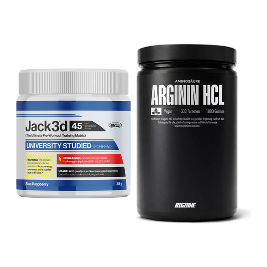 Trainings-Set: USP Labs Jack3d 45 Serv. + Big Zone L-Arginin – alle enthaltenen Artikel