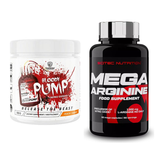 Trainings-Set: Swedish Supplements Bloody Pump + Scitec Mega Arginine – alle enthaltenen Artikel