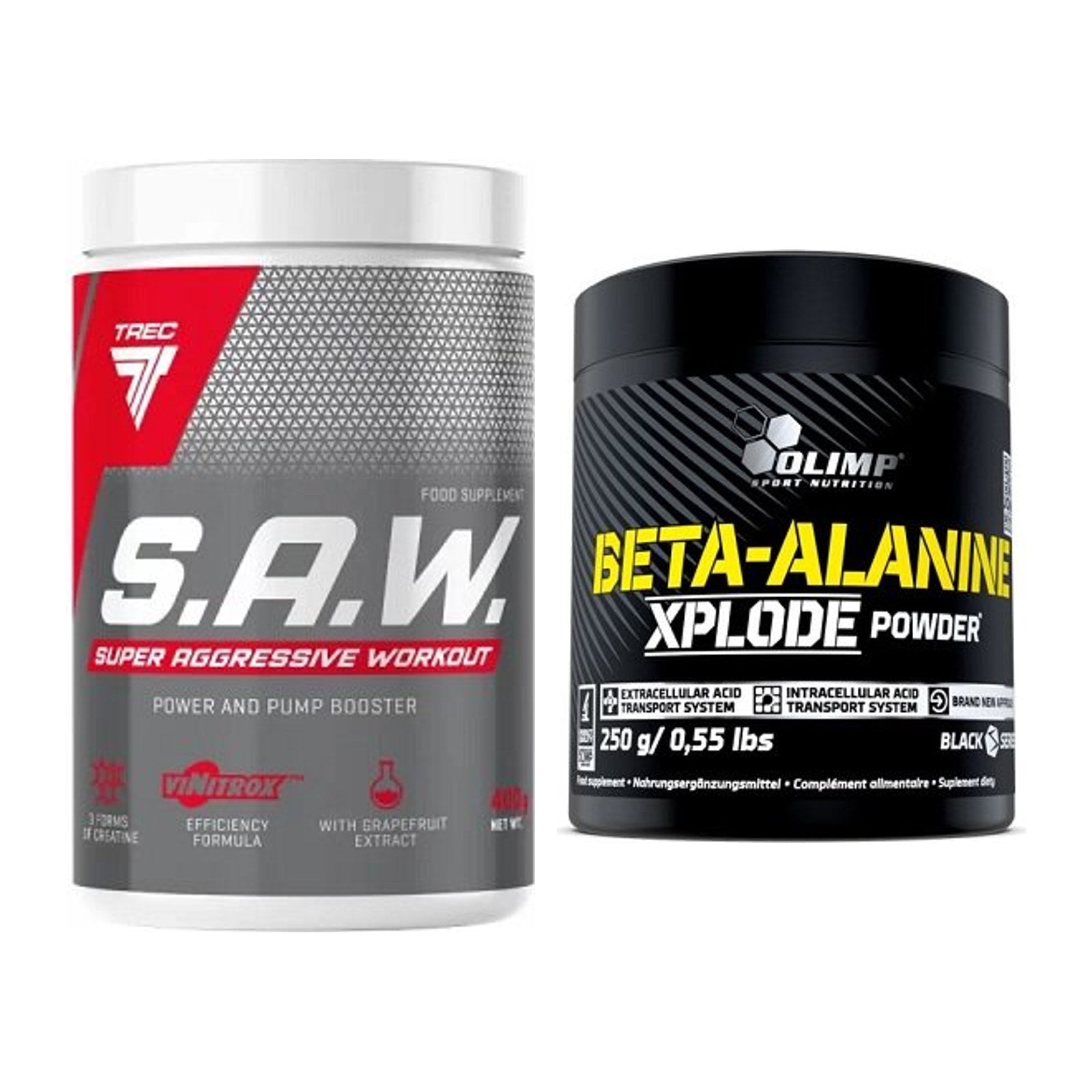 Trainings-Set: Trec Nutrition SAW Booster + Olimp Beta-Alanine Xplode – alle enthaltenen Artikel