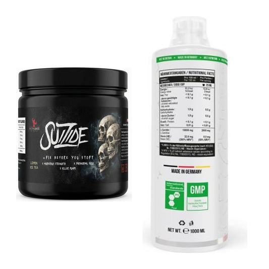 Trainings-Set: #GYMJUICE SUIZIDE Booster + MST L-Carnitine 100.000 – alle enthaltenen Artikel
