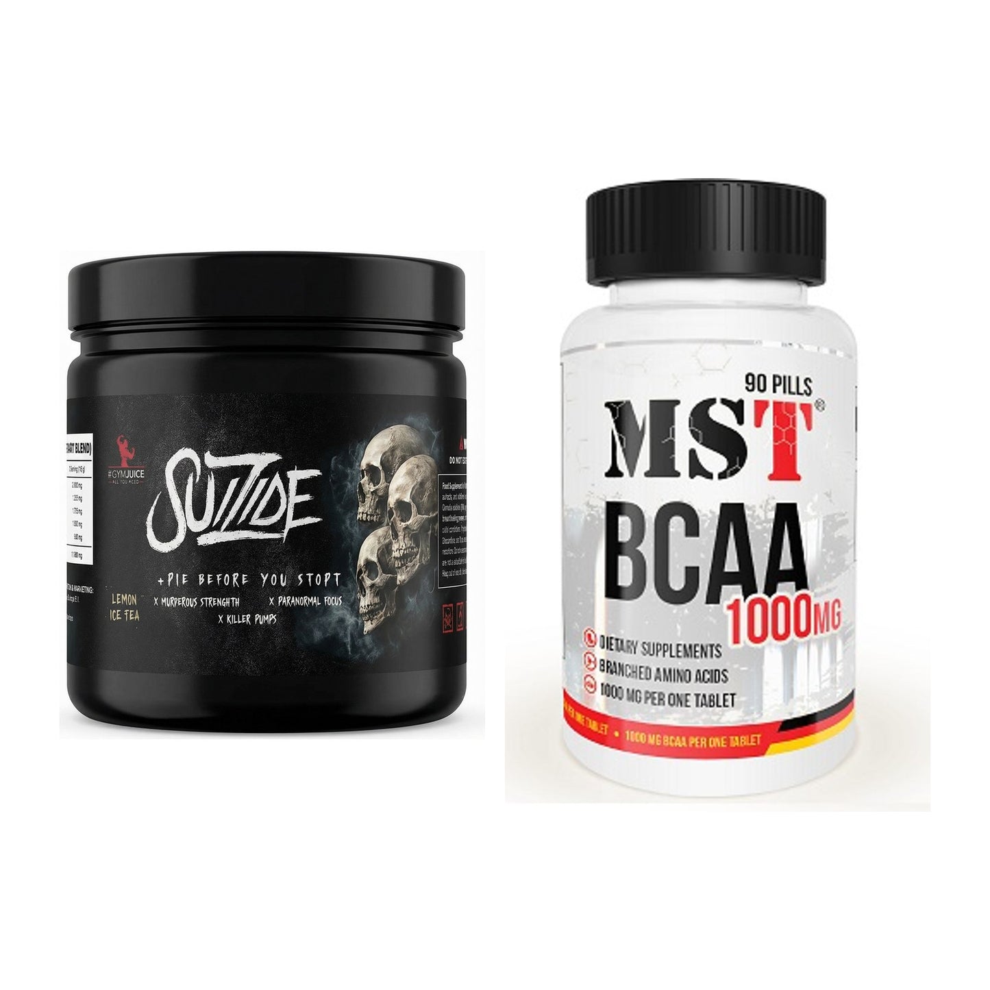 Trainings-Set: #GYMJUICE SUIZIDE Booster + MST BCAA 1000 (90 Tabl.) – alle enthaltenen Artikel