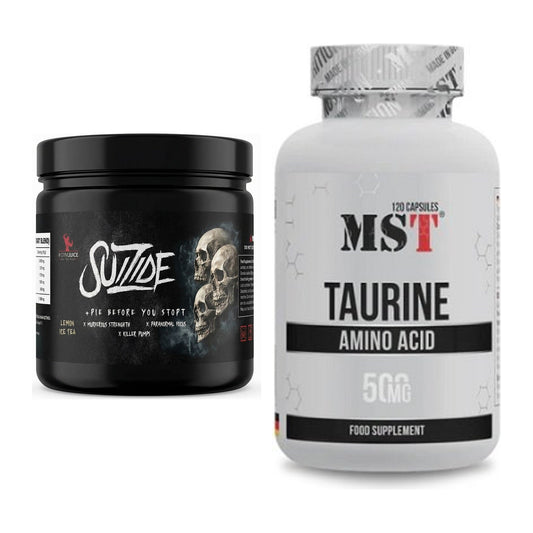 Trainings-Set: #GYMJUICE SUIZIDE Booster 270g + MST Taurine – alle enthaltenen Artikel