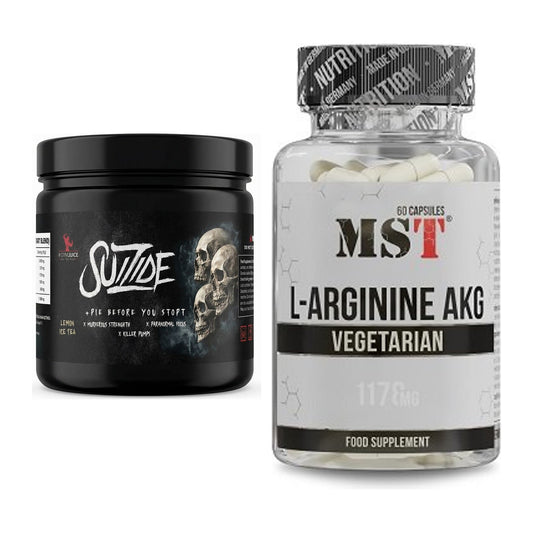 Trainings-Set: #GYMJUICE SUIZIDE Booster + MST Arginin AAKG 1178mg – alle enthaltenen Artikel