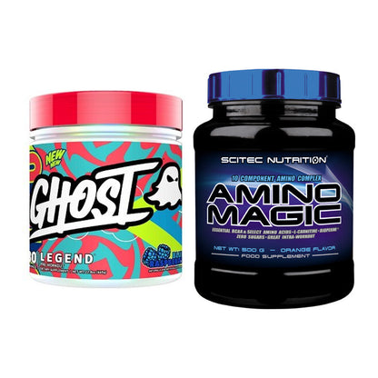 Trainings-Set: Ghost Legend V4 30 Serv. + Scitec Amino Magic – alle enthaltenen Artikel
