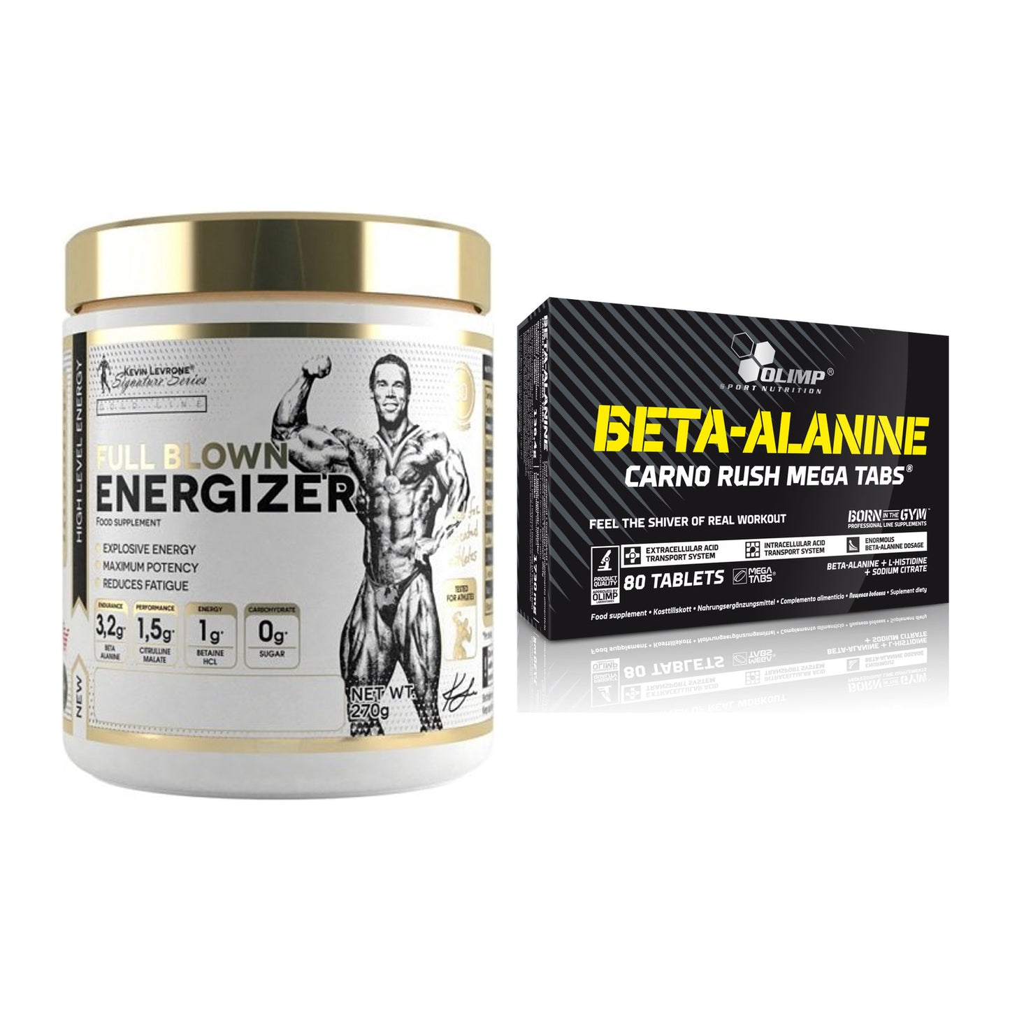 Trainings-Set: Kevin Levrone Full Blown + Olimp Beta-Alanin Carno – alle enthaltenen Artikel