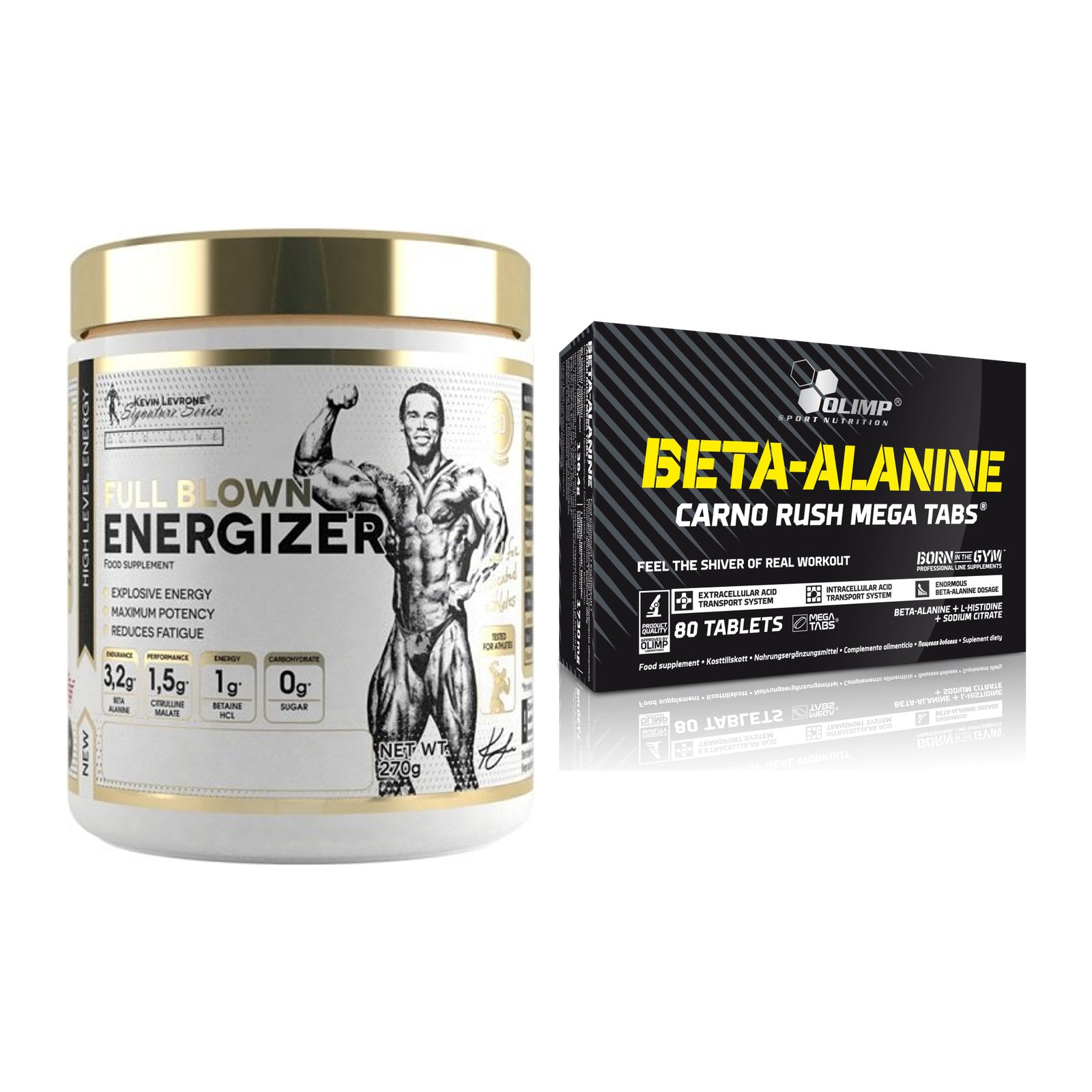 Trainings-Set: Kevin Levrone Full Blown + Olimp Beta-Alanin Carno – alle enthaltenen Artikel