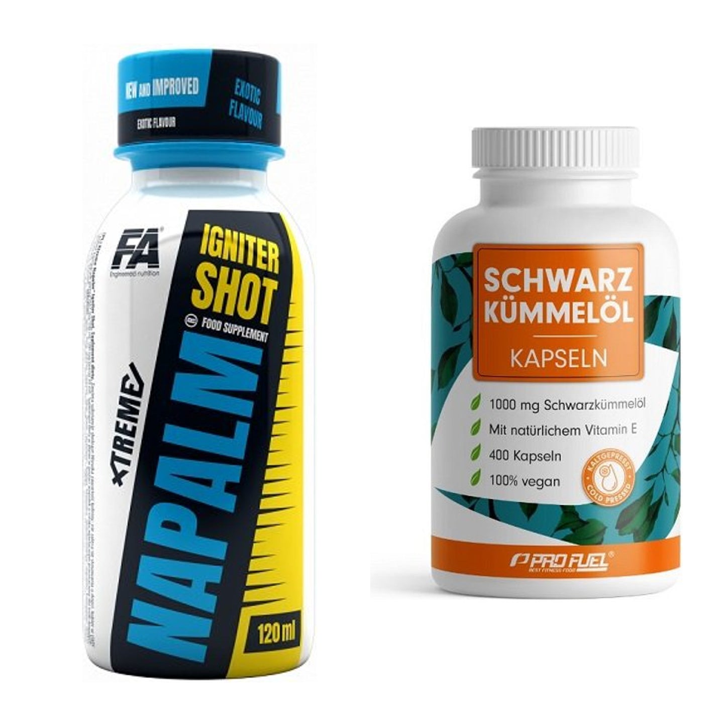 Trainings-Set: FA Nutrition Xtreme Napalm + ProFuel Schwarzkümmelöl – alle enthaltenen Artikel