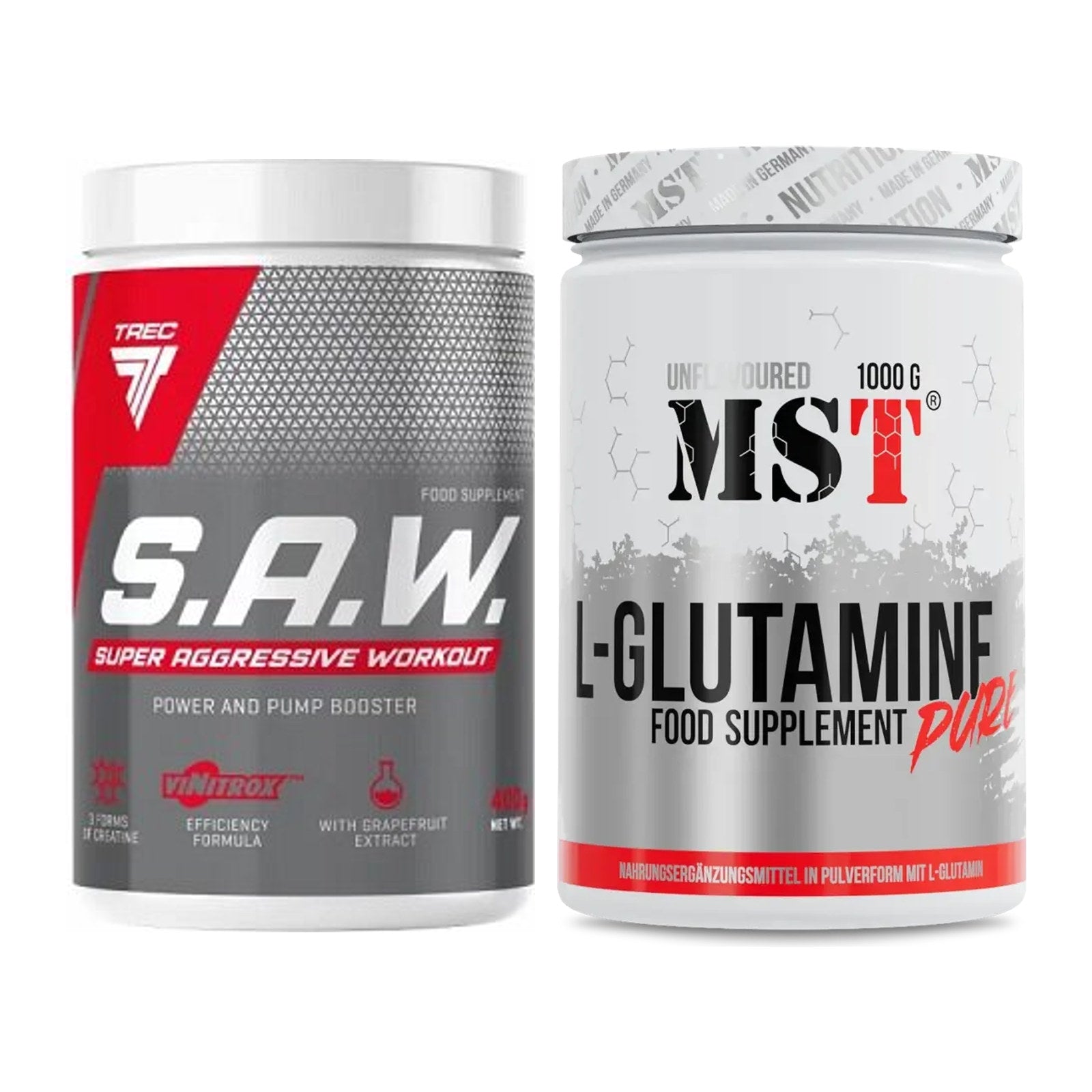 Trainings-Set: Trec Nutrition SAW Booster + MST Glutamine – alle enthaltenen Artikel