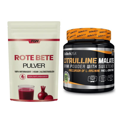 Trainings-Set: FGN Rote Beete Pulver + BioTech Citrulline Malate – alle enthaltenen Artikel