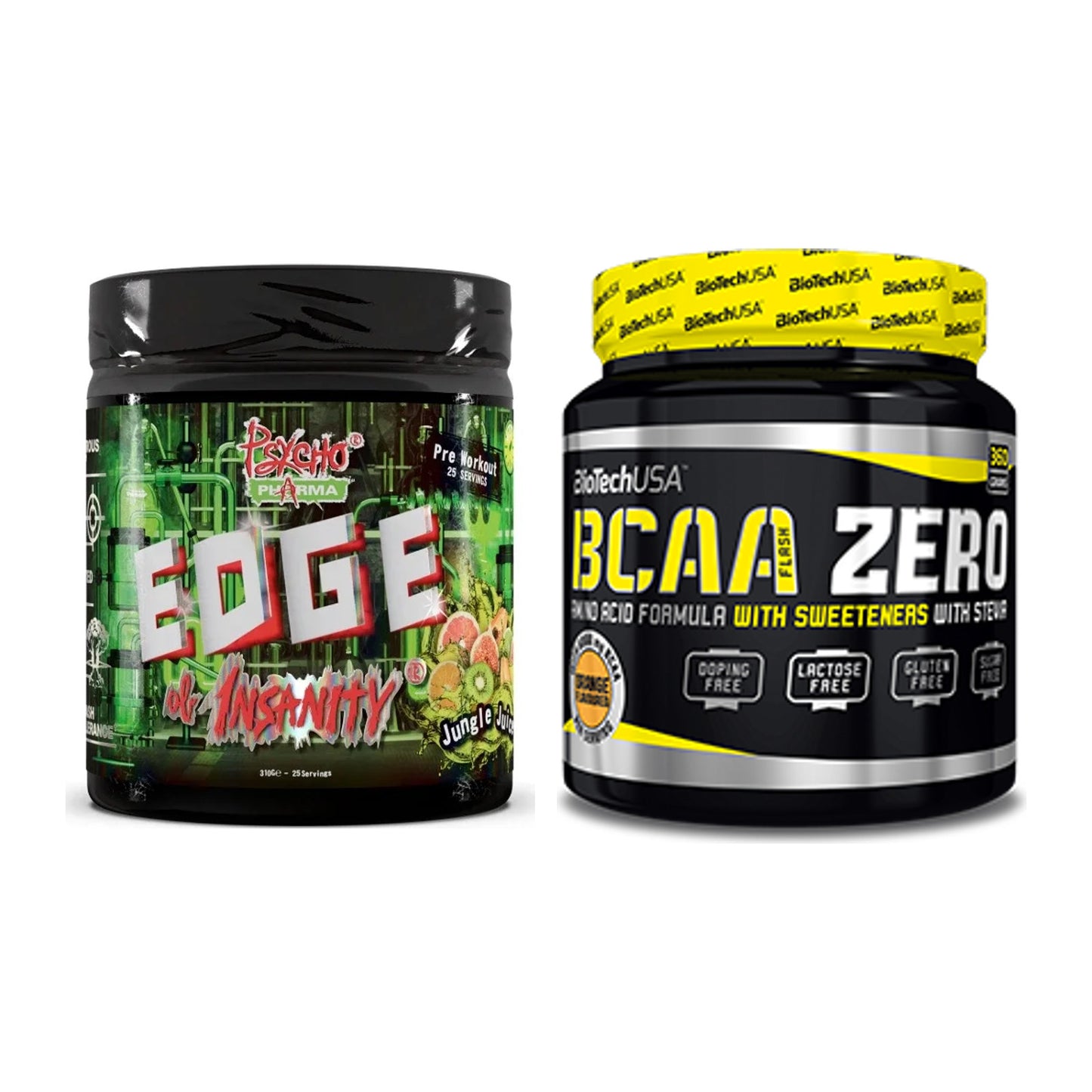 Trainings-Set: Psycho Pharma Edge of Insanity + BioTech BCAA Zero – alle enthaltenen Artikel
