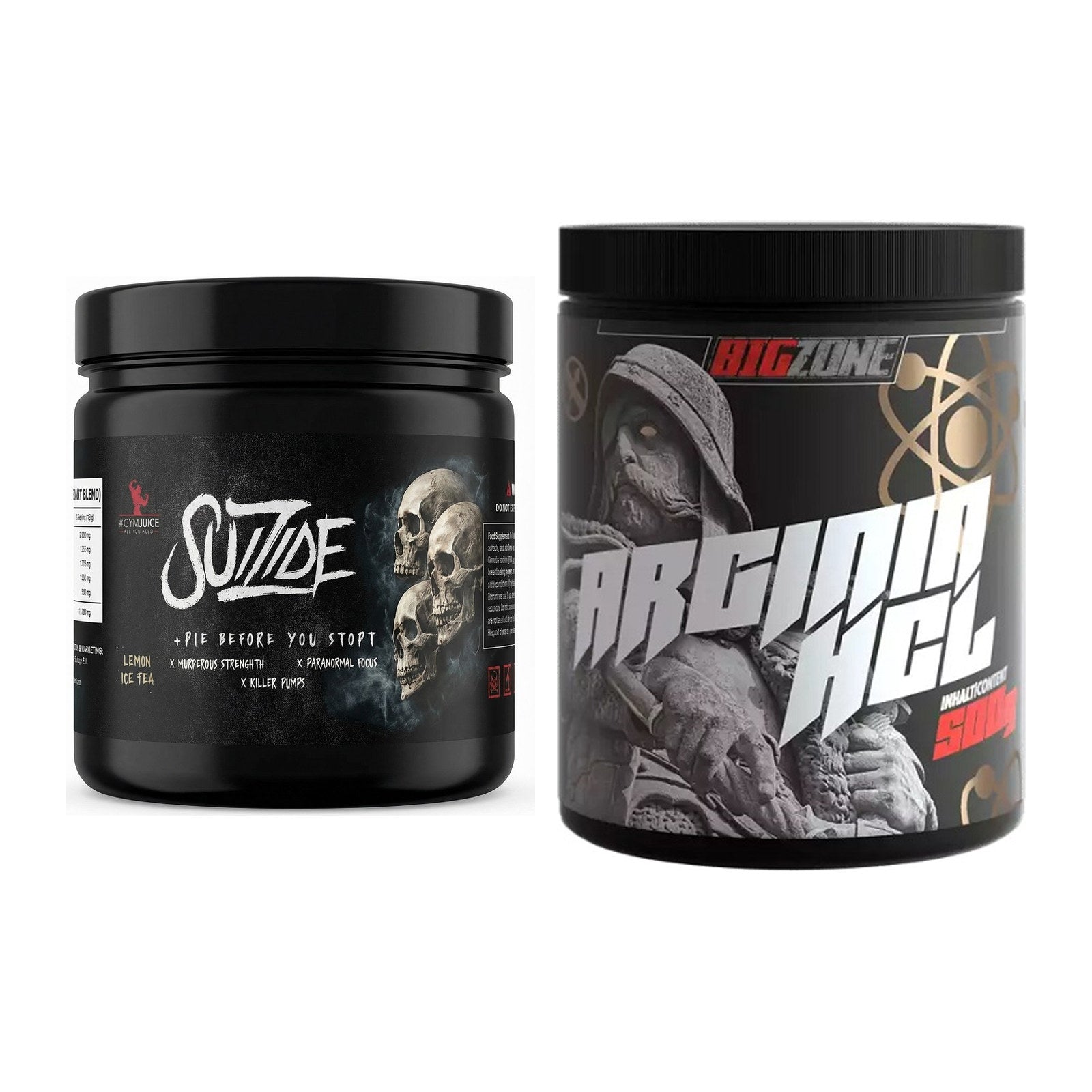 Trainings-Set: #GYMJUICE SUIZIDE Booster + Big Zone Arginine HCl – alle enthaltenen Artikel