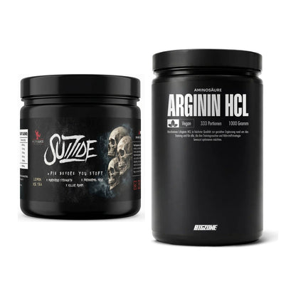 Trainings-Set: #GYMJUICE SUIZIDE Booster 270g + Big Zone L-Arginin – alle enthaltenen Artikel