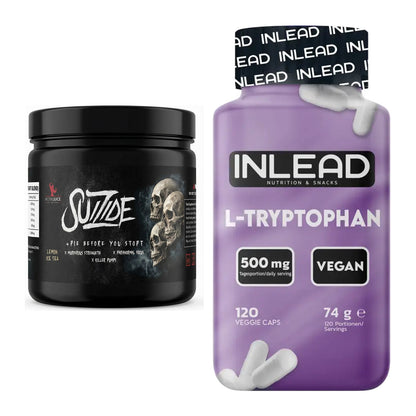 Trainings-Set: #GYMJUICE SUIZIDE Booster + INLEAD L-Tryptophan 500mg – alle enthaltenen Artikel