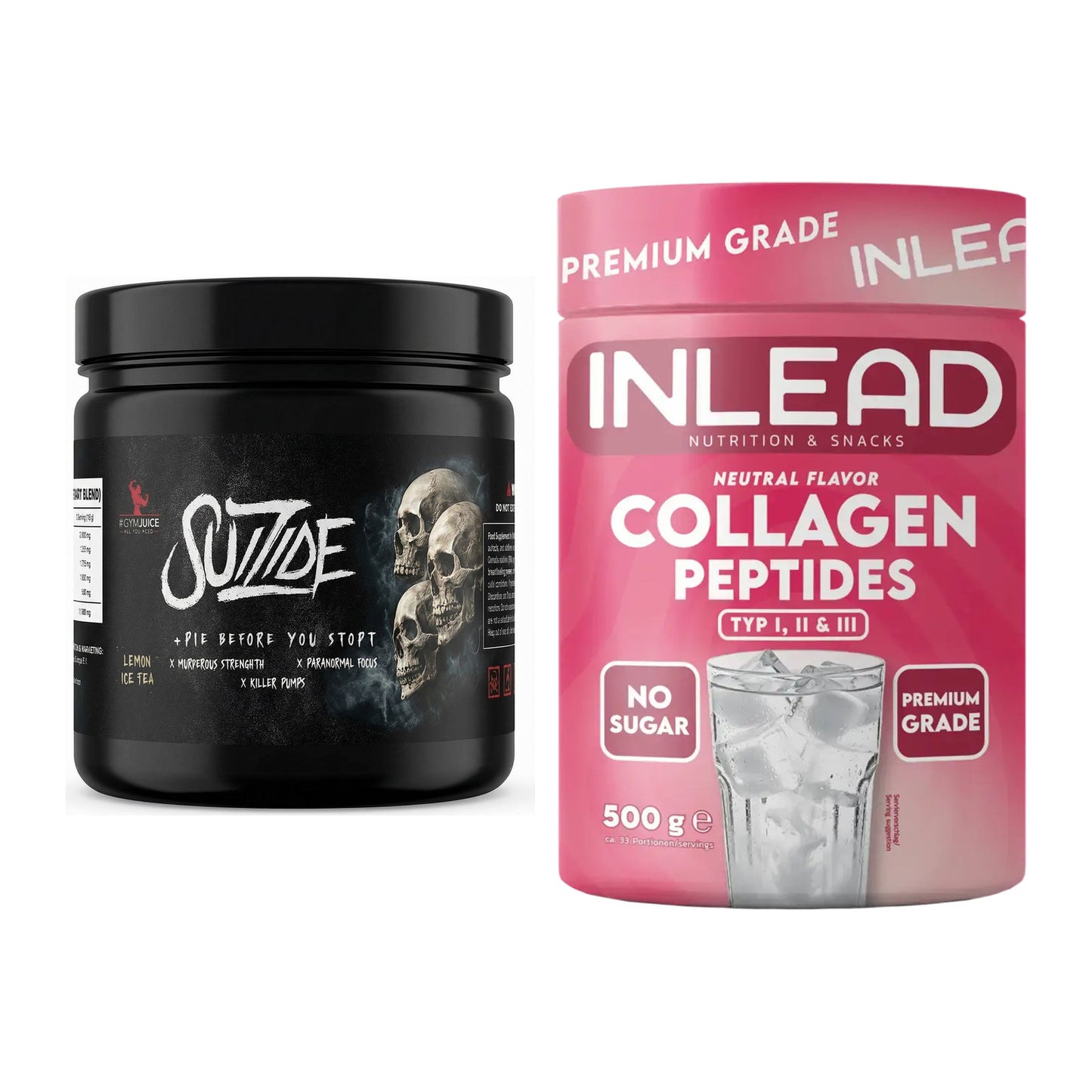 Trainings-Set: #GYMJUICE SUIZIDE Booster + INLEAD Collagen Peptides – alle enthaltenen Artikel