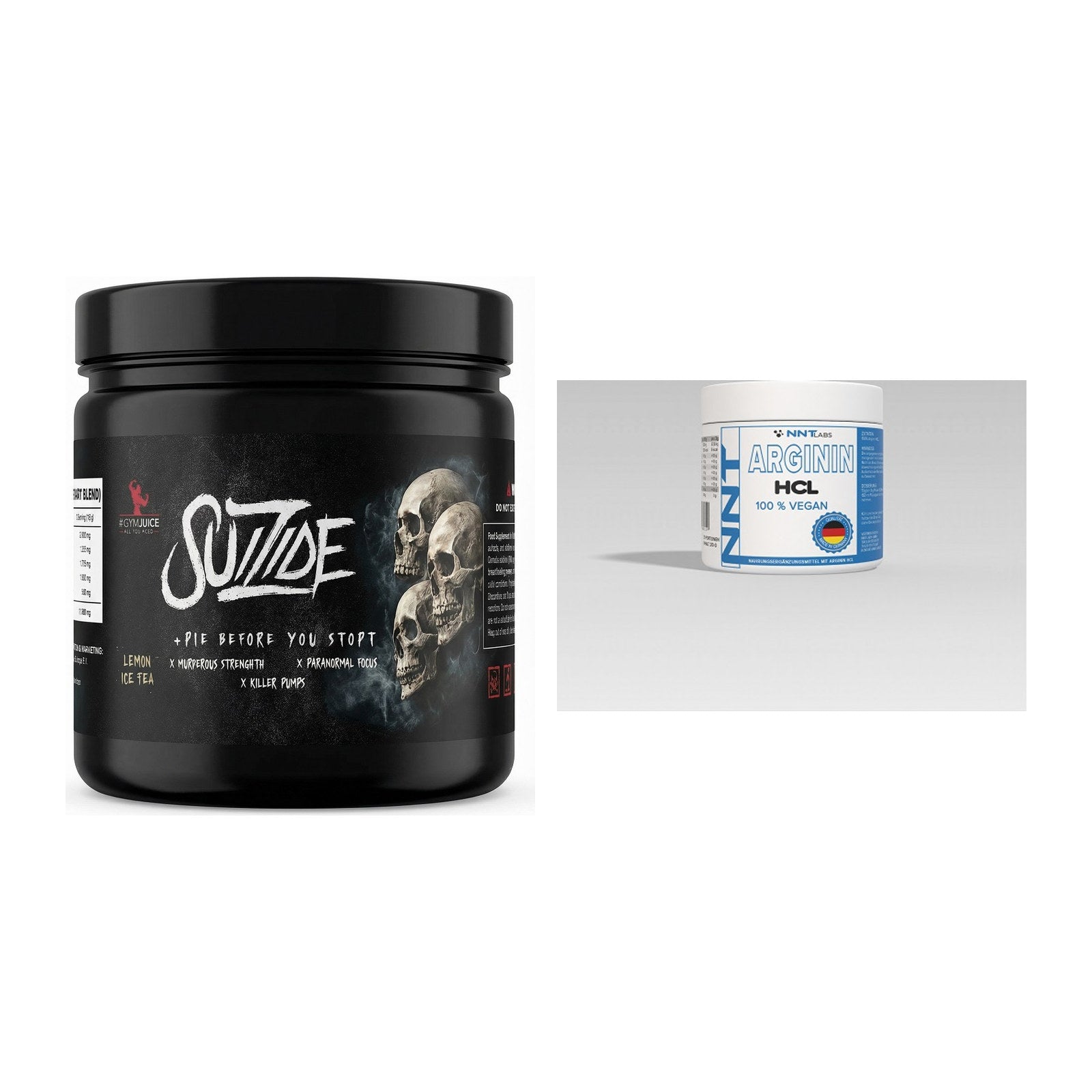 Trainings-Set: #GYMJUICE SUIZIDE Booster + NNT Arginin – alle enthaltenen Artikel