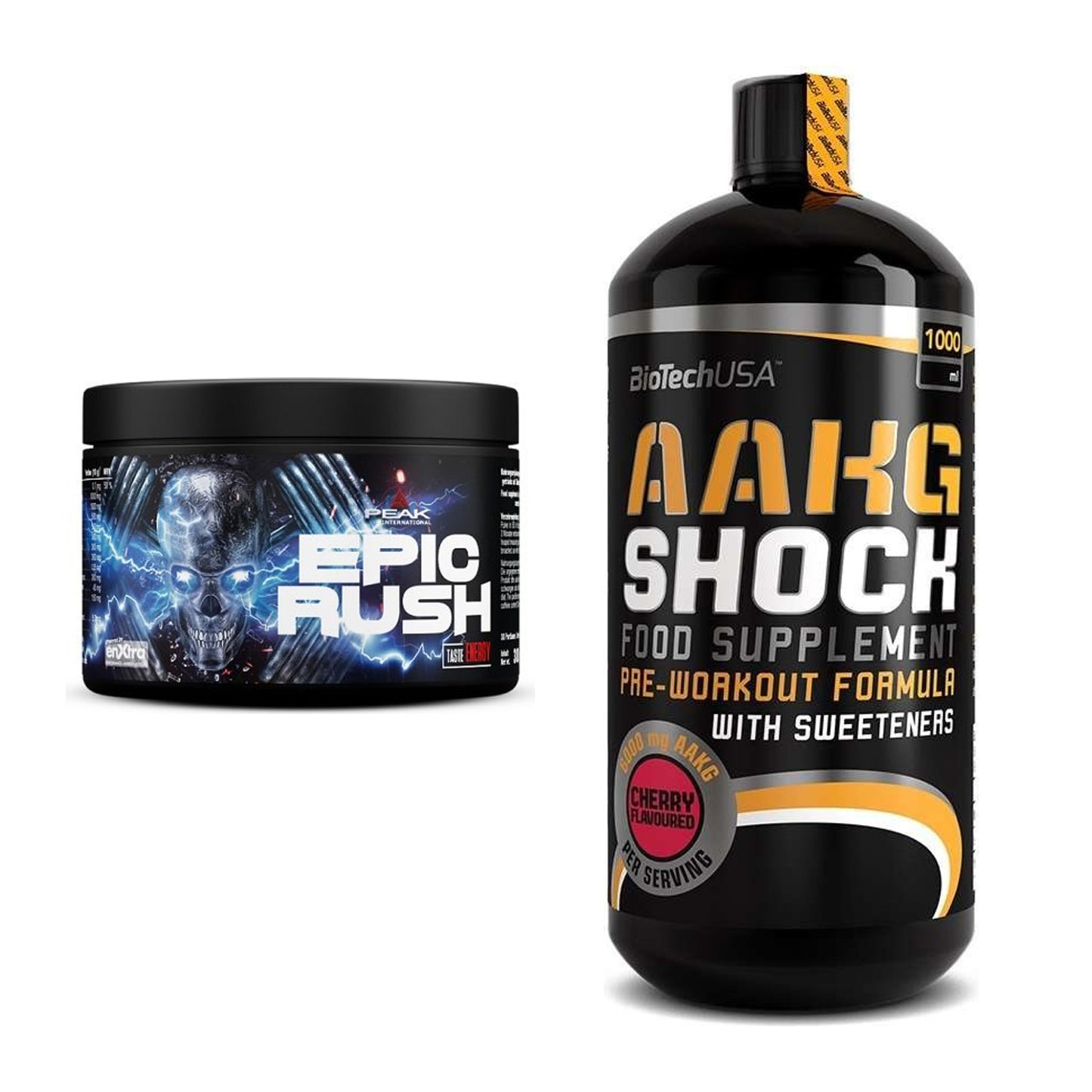 Trainings-Set: Peak Epic Rush + BioTech AAKG Shock Extreme – alle enthaltenen Artikel