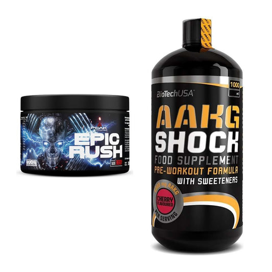 Trainings-Set: Peak Epic Rush + BioTech AAKG Shock Extreme – alle enthaltenen Artikel