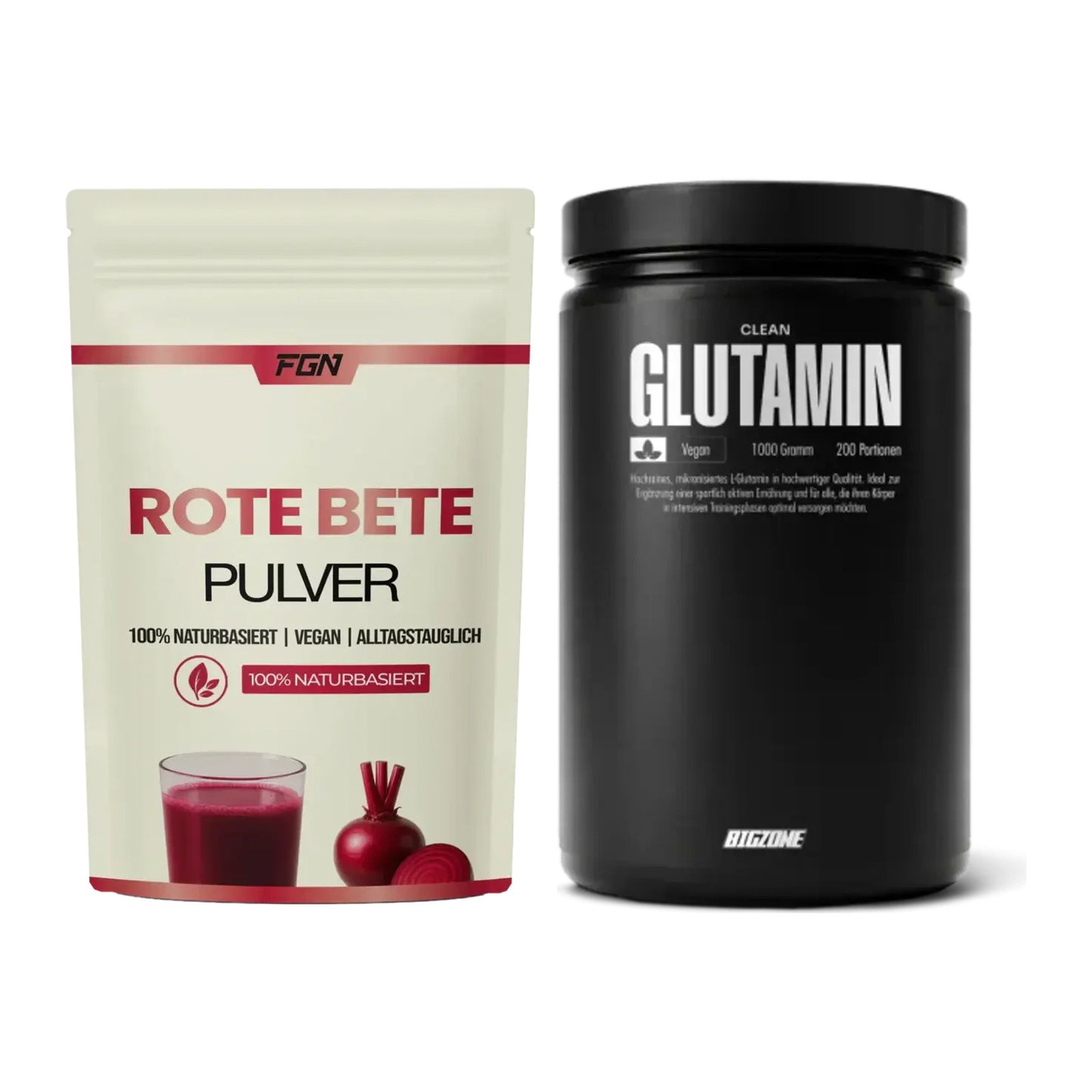 Trainings-Set: FGN Rote Beete Pulver + Big Zone Glutamin – alle enthaltenen Artikel