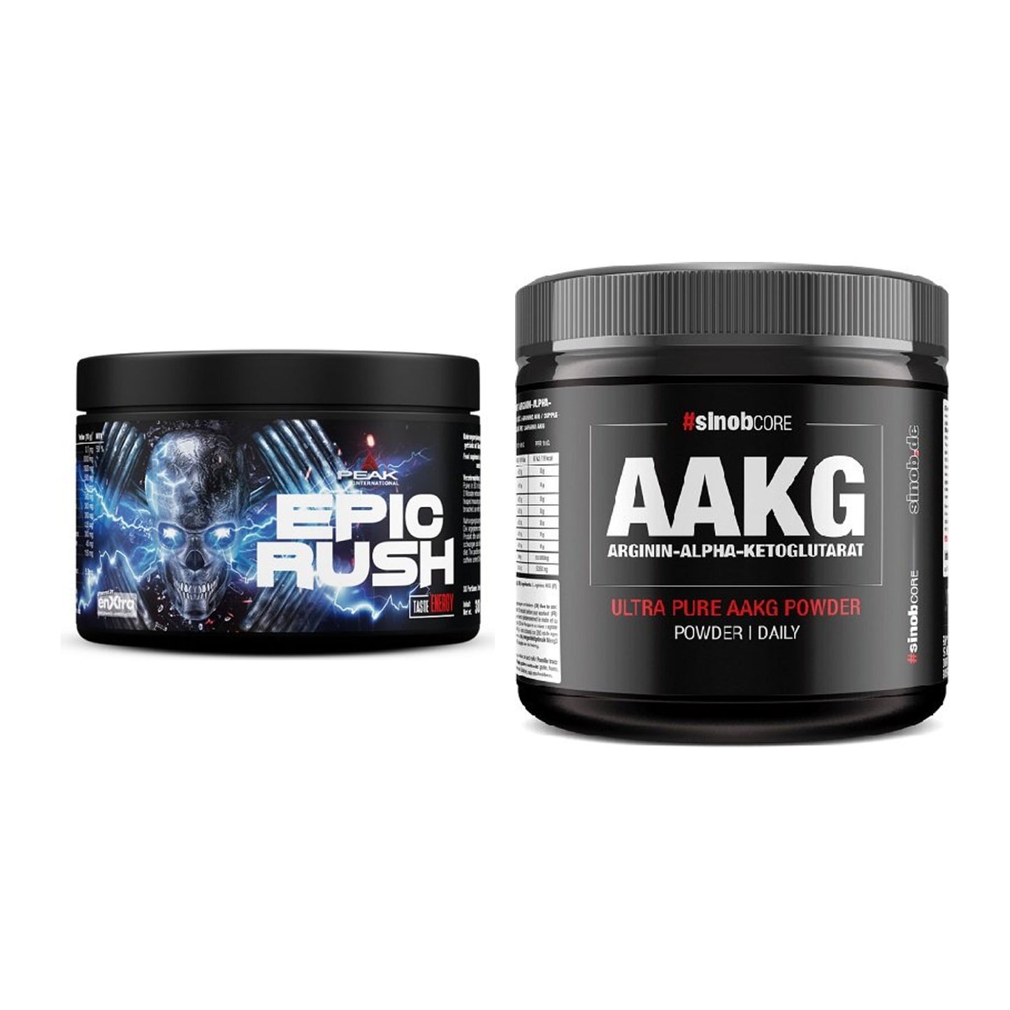 Trainings-Set: Peak Epic Rush + Sinob Core Arginin AAKG Pulver – alle enthaltenen Artikel
