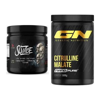 Trainings-Set: #GYMJUICE SUIZIDE Booster 270g + GN Citrulline Malate – alle enthaltenen Artikel